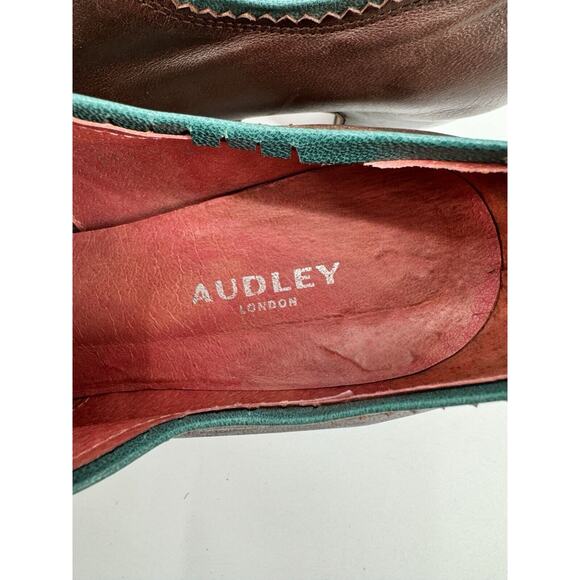Audrey London Shoes Leather Size 7.5 Heels Oxford Retro Lace Up Swing Dance Fun - Picture 8 of 9